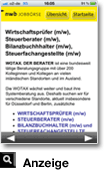 NWB Jobbörse App - Anzeige